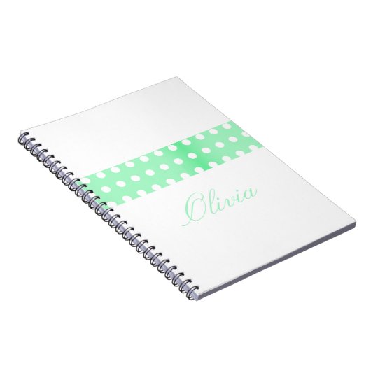 Personalized Green Poka Dots Notizblock (Rechte Seite)