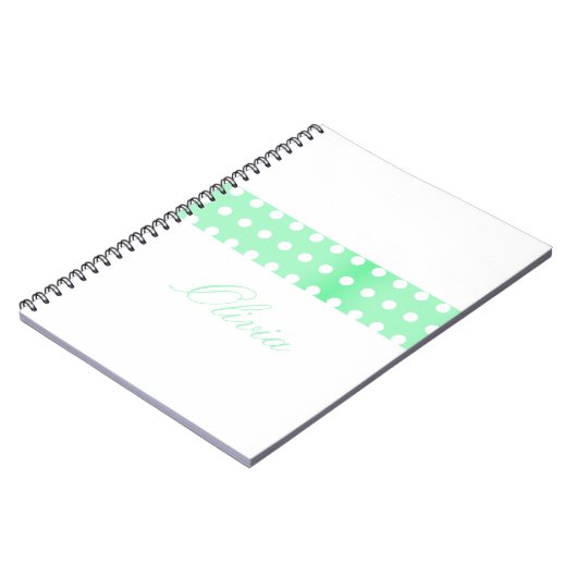 Personalized Green Poka Dots Notizblock (Linke Seite)