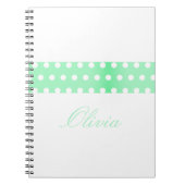 Personalized Green Poka Dots Notizblock (Vorderseite)