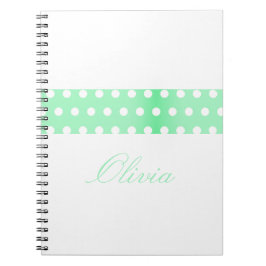 Personalized Green Poka Dots Notizblock