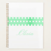 Personalized Green Poka Dots Planer (Vorderseite)