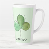Personalized Green Shamrock Irish Heritage Milchtasse (Rechts)