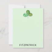 Personalized Green Shamrock Irish Heritage Mitteilungskarte (Vorderseite)