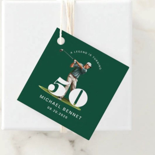 Personalized Green Sports Golf 50th Birthday Geschenkanhänger