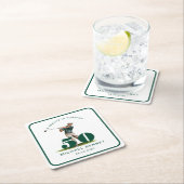 Personalized Green Sports Golf 50th Birthday Rechteckiger Pappuntersetzer (Vor Ort)