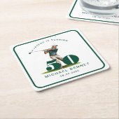 Personalized Green Sports Golf 50th Birthday Rechteckiger Pappuntersetzer (angewinkelt)