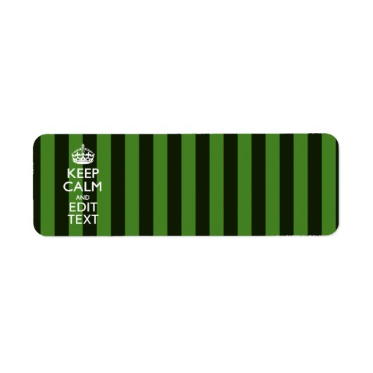 Personalized Green Stripes Keep Calm Your Text (Vorne)