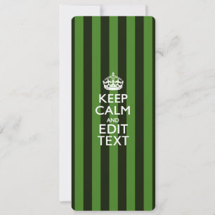 Personalized Green Stripes Keep Calm Your Text