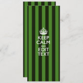 Personalized Green Stripes Keep Calm Your Text (Vorne/Hinten)