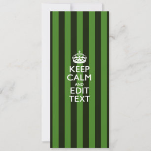 Personalized Green Stripes Keep Calm Your Text