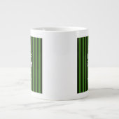 Personalized Green Stripes Keep Calm Your Text Jumbo-Tasse (Vorderseite)
