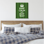 Personalized Green Stripes Keep Calm Your Text Leinwanddruck (Insitu (Schlafzimmer))