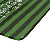 Personalized Green Stripes Keep Calm Your Text Schneidebrett (Ecke)