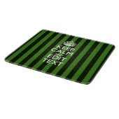 Personalized Green Stripes Keep Calm Your Text Schneidebrett (Ecke)
