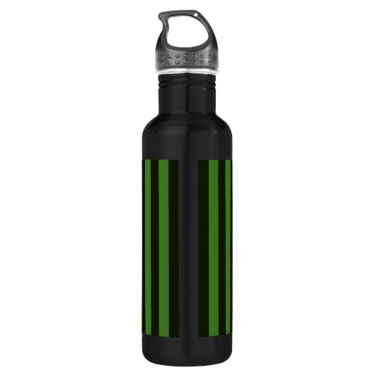 Personalized Green Stripes Keep Calm Your Text Trinkflasche (Rückseite)