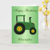 Personalized Green Tractor Birthday Karte (Gelbe Blume)
