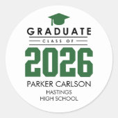 Personalized GreenClass of 2026 Graduation Sticker (Vorderseite)
