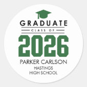 Personalized GreenClass of 2026 Graduation Sticker (Vorderseite)