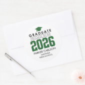 Personalized GreenClass of 2026 Graduation Sticker (Umschlag)