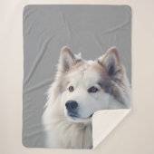 Personalized Grey Dog Photo Blanket Sherpadecke (Vorderseite)