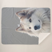 Personalized Grey Dog Photo Blanket Sherpadecke (Vorderseite (Horizontal))