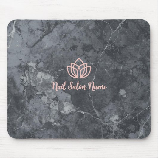 Personalized Grey Marbel Nail Studio Branding Mousepad (Vorne)