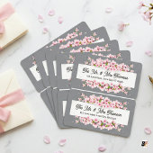 Personalized Grey & Pink Cherry Blossom Wedding  Adressaufkleber