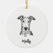 Personalized Greyhound Dog Christmas Keramik Ornament (Vorne)