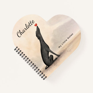 Personalized Greyhound Notebook with Heart Notizblock