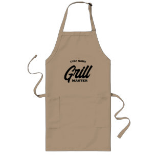 Personalized Grill Master BBQ apron with pockets Lange Schürze