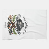 Personalized Grillfather Monogram Geschirrtuch (Horizontal)