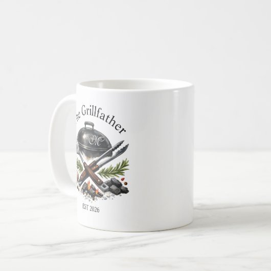 Personalized Grillfather Monogram Kaffeetasse (Vorderseite Links)