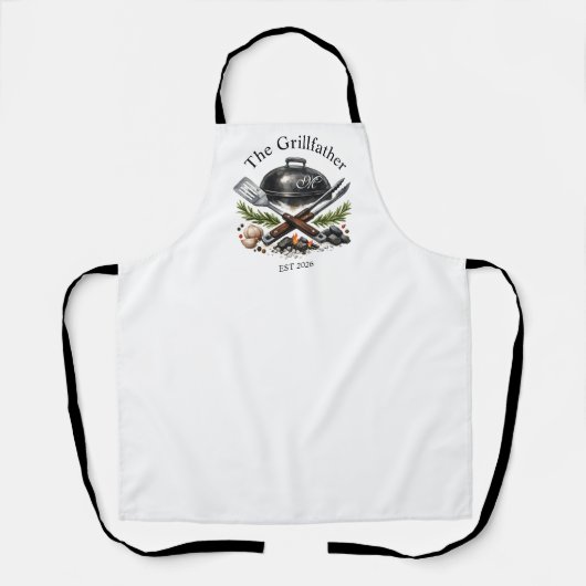 Personalized Grillfather Monogram Schürze (Vorderseite)