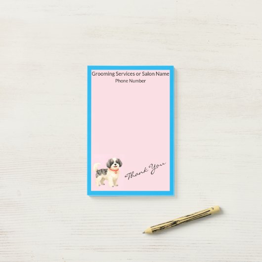 Personalized Grooming Dog Modern Collection Post-it Klebezettel (Auf Schreibtisch)