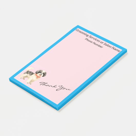 Personalized Grooming Dog Modern Collection Post-it Klebezettel (angewinkelt)