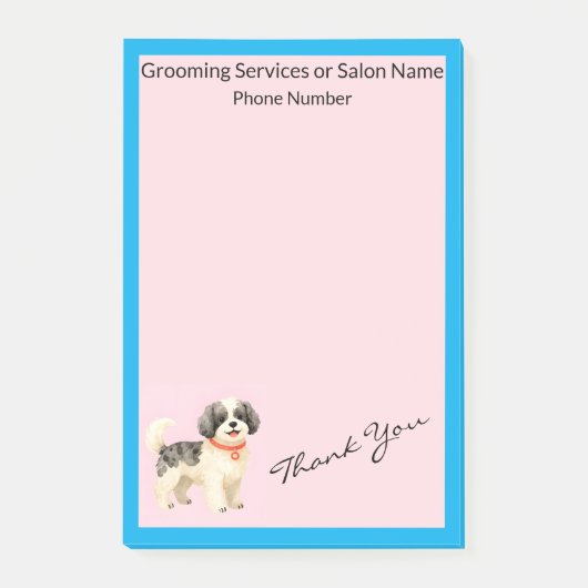 Personalized Grooming Dog Modern Collection Post-it Klebezettel (Vorderseite)