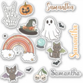 Personalized Groovy Halloween Fun Set Aufkleber (Vorderseite)