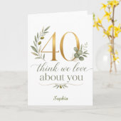 Personalized Group 40th Birthday Gift Karte (Gelbe Blume)