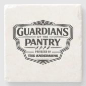 Personalized Guardians of the Pantry Stone Coaster Steinuntersetzer (Vorderseite)