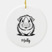 Personalized Guinea Pig Christmas Keramik Ornament (Hinten)
