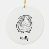 Personalized Guinea Pig Christmas Keramik Ornament (Vorne)