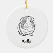 Personalized Guinea Pig Christmas Keramik Ornament (Hinten)