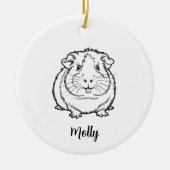 Personalized Guinea Pig Christmas Keramik Ornament (Vorne)