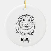 Personalized Guinea Pig Christmas Keramik Ornament (Hinten)