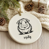 Personalized Guinea Pig Christmas Keramik Ornament