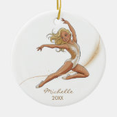 Personalized Gymnast gymnastics Girl Christmas  Keramik Ornament (Vorne)