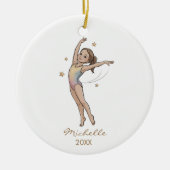 Personalized Gymnast gymnastics Girl Christmas Keramik Ornament (Vorne)