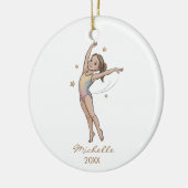Personalized Gymnast gymnastics Girl Christmas Keramik Ornament (Links)