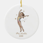 Personalized Gymnast gymnastics Girl Christmas Keramik Ornament (Hinten)