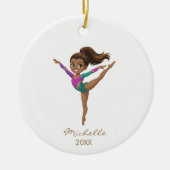 Personalized Gymnast gymnastics Girl Christmas Keramik Ornament (Vorne)